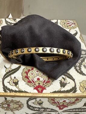 Gold Studded Eternity Hinge Bracelet